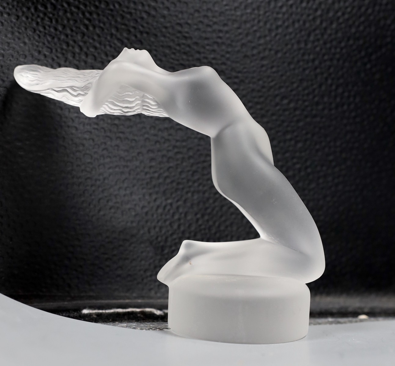 A boxed Lalique glass nude 'mascot', 12.5cm